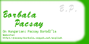 borbala pacsay business card